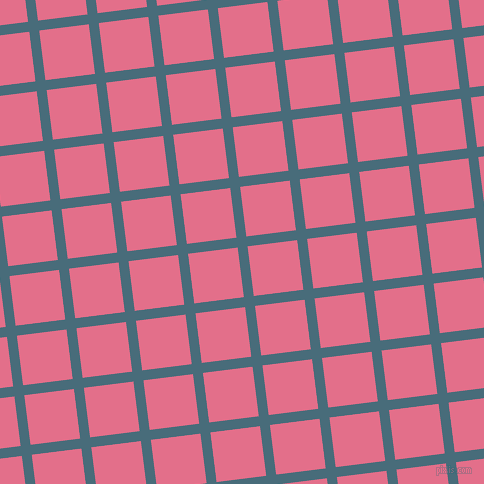 7/97 degree angle diagonal checkered chequered lines, 10 pixel lines width, 50 pixel square size, Bismark and Deep Blush plaid checkered seamless tileable