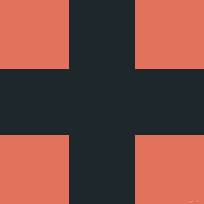 checkered chequered horizontal vertical lines, 273 pixel line width, 570 pixel square size, Black Pearl and Terra Cotta plaid checkered seamless tileable