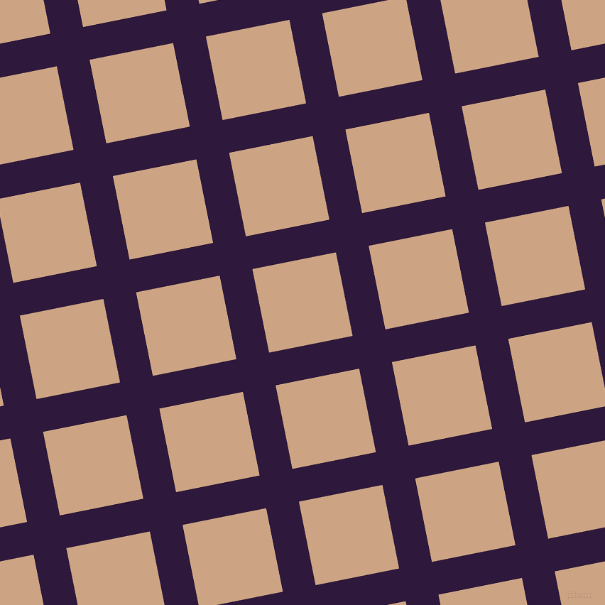 11/101 degree angle diagonal checkered chequered lines, 47 pixel line width, 120 pixel square size, Blackcurrant and Cameo plaid checkered seamless tileable