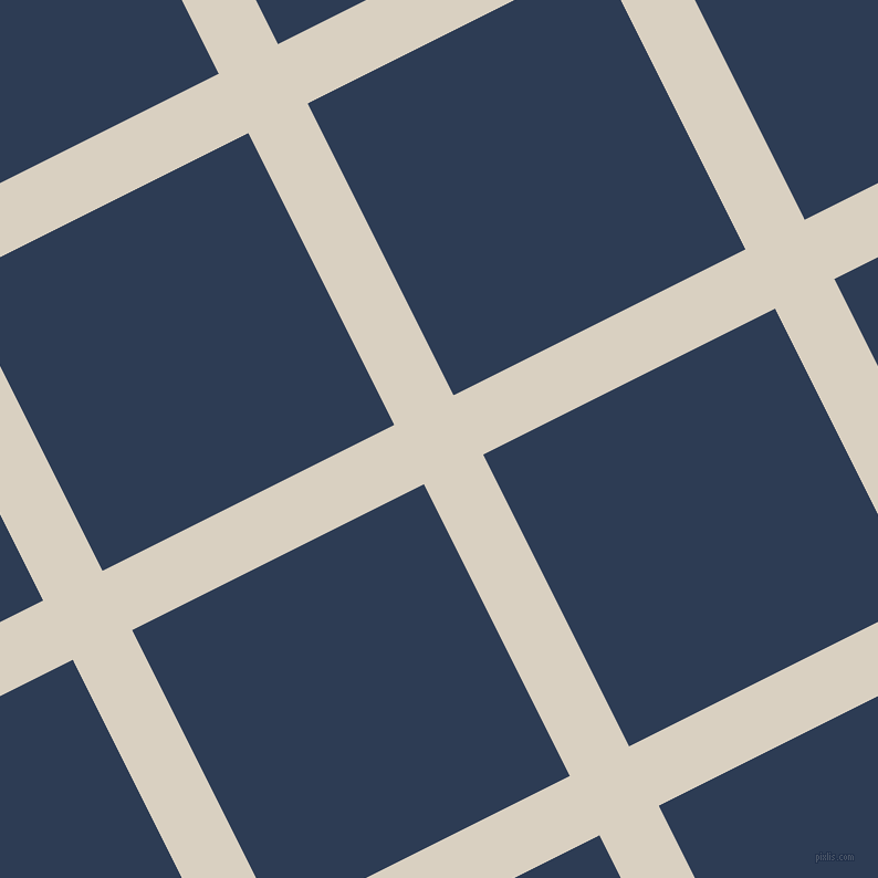 27/117 degree angle diagonal checkered chequered lines, 60 pixel line width, 295 pixel square size, Blanc and Madison plaid checkered seamless tileable