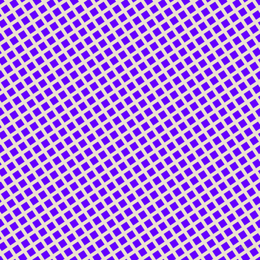 34/124 degree angle diagonal checkered chequered lines, 7 pixel line width, 14 pixel square size, Bleach White and Electric Indigo plaid checkered seamless tileable