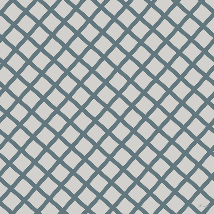 48/138 degree angle diagonal checkered chequered lines, 14 pixel line width, 46 pixel square size, Blue Bayoux and Concrete plaid checkered seamless tileable