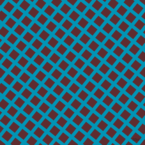 51/141 degree angle diagonal checkered chequered lines, 13 pixel lines width, 30 pixel square size, Bondi Blue and Jazz plaid checkered seamless tileable