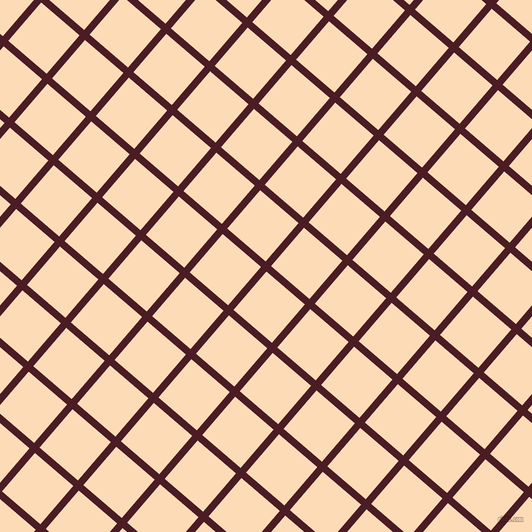49/139 degree angle diagonal checkered chequered lines, 10 pixel line width, 71 pixel square size, Bordeaux and Sandy Beach plaid checkered seamless tileable