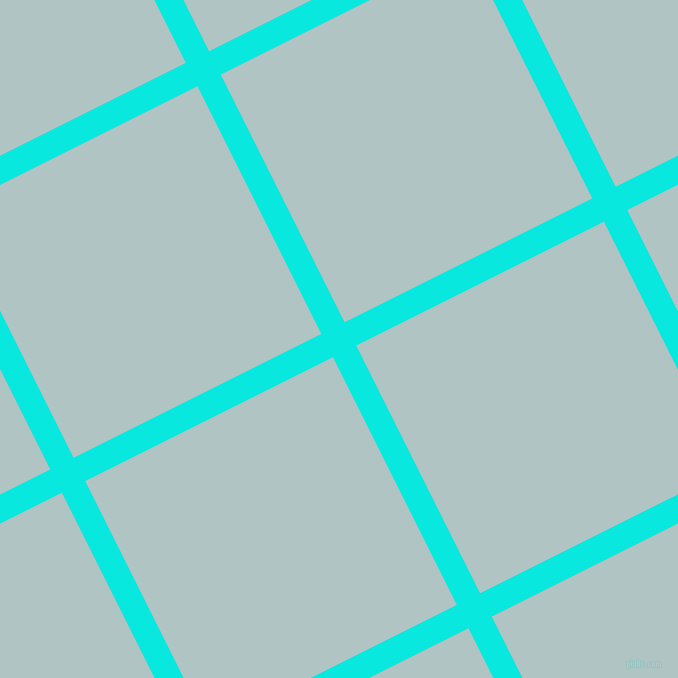 27/117 degree angle diagonal checkered chequered lines, 26 pixel lines width, 277 pixel square size, Bright Turquoise and Jungle Mist plaid checkered seamless tileable