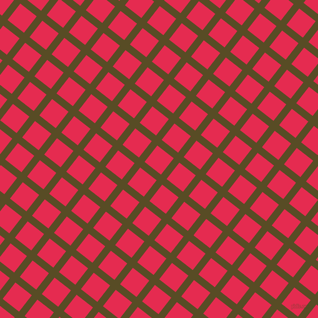 52/142 degree angle diagonal checkered chequered lines, 14 pixel line width, 41 pixel square size, Bronze Olive and Amaranth plaid checkered seamless tileable