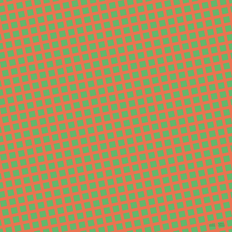 11/101 degree angle diagonal checkered chequered lines, 6 pixel line width, 12 pixel square size, Burnt Sienna and Fern plaid checkered seamless tileable