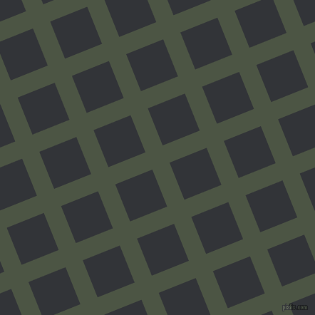 22/112 degree angle diagonal checkered chequered lines, 26 pixel lines width, 56 pixel square size, Cabbage Pont and Ebony Clay plaid checkered seamless tileable