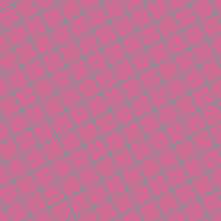 27/117 degree angle diagonal checkered chequered lines, 2 pixel lines width, 64 pixel square size, Caribbean Green and Hopbush plaid checkered seamless tileable