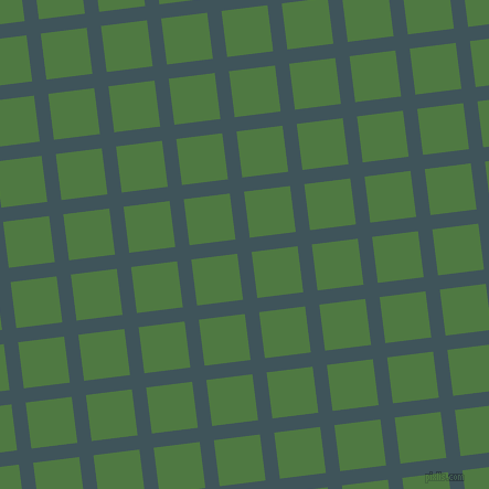 7/97 degree angle diagonal checkered chequered lines, 13 pixel line width, 42 pixel square size, Casal and Fern Green plaid checkered seamless tileable