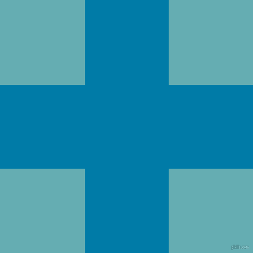 checkered chequered horizontal vertical lines, 170 pixel lines width, 343 pixel square size, Cerulean and Fountain Blue plaid checkered seamless tileable