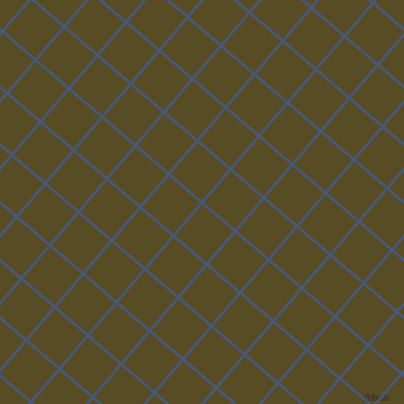 49/139 degree angle diagonal checkered chequered lines, 4 pixel line width, 59 pixel square size, Chambray and Bronze Olive plaid checkered seamless tileable
