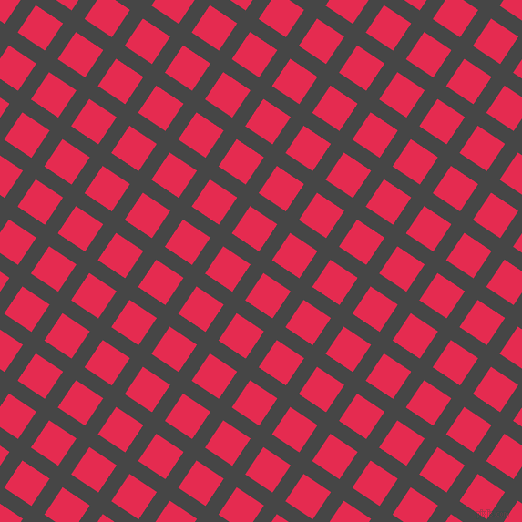 56/146 degree angle diagonal checkered chequered lines, 17 pixel line width, 36 pixel square size, Charcoal and Amaranth plaid checkered seamless tileable