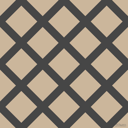 45/135 degree angle diagonal checkered chequered lines, 26 pixel lines width, 77 pixel square size, Charcoal and Vanilla plaid checkered seamless tileable