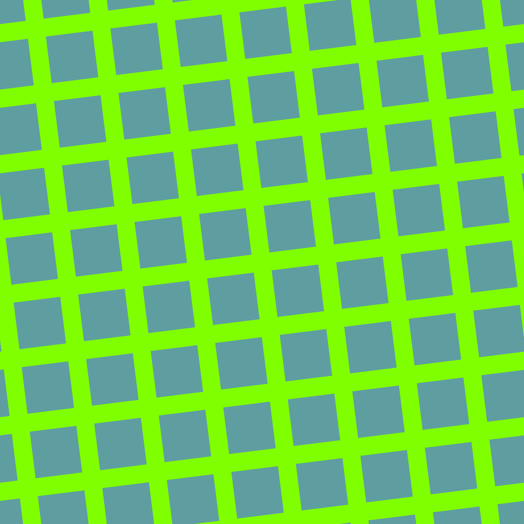 7/97 degree angle diagonal checkered chequered lines, 37 pixel line width, 96 pixel square size, Chartreuse and Cadet Blue plaid checkered seamless tileable