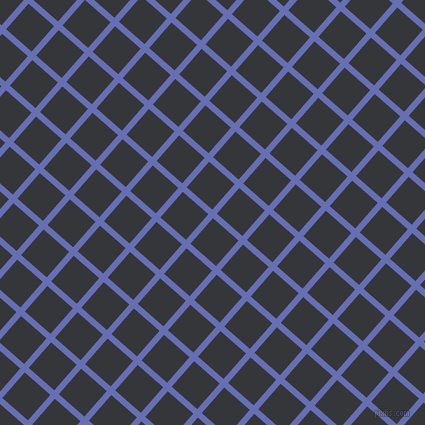 49/139 degree angle diagonal checkered chequered lines, 6 pixel line width, 34 pixel square size, Chetwode Blue and Shark plaid checkered seamless tileable