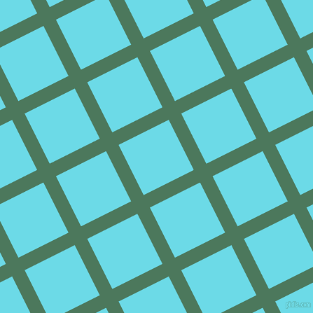 27/117 degree angle diagonal checkered chequered lines, 20 pixel line width, 80 pixel square size, Como and Turquoise Blue plaid checkered seamless tileable