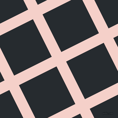 27/117 degree angle diagonal checkered chequered lines, 37 pixel line width, 145 pixel square size, Coral Candy and Blue Charcoal plaid checkered seamless tileable