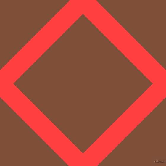 45/135 degree angle diagonal checkered chequered lines, 64 pixel lines width, 333 pixel square size, Coral Red and Cigar plaid checkered seamless tileable