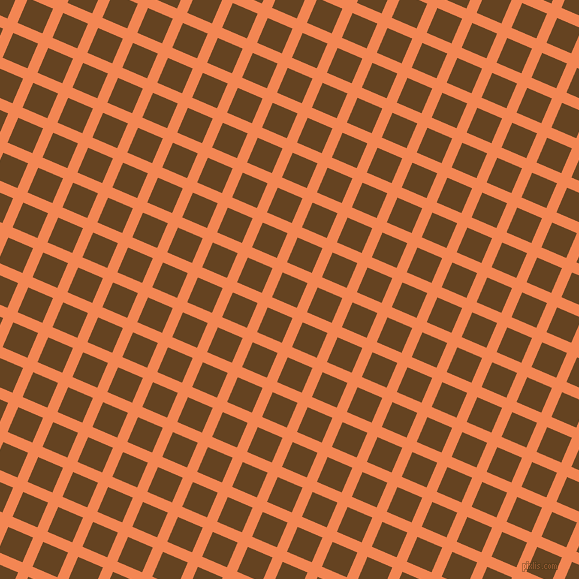 67/157 degree angle diagonal checkered chequered lines, 11 pixel line width, 27 pixel square size, Crusta and Dark Brown plaid checkered seamless tileable