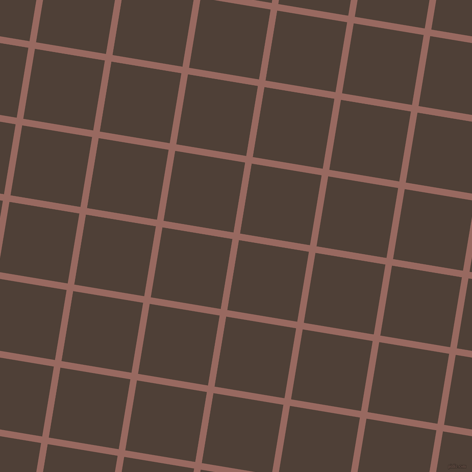 81/171 degree angle diagonal checkered chequered lines, 13 pixel line width, 139 pixel square size, Dark Chestnut and Paco plaid checkered seamless tileable