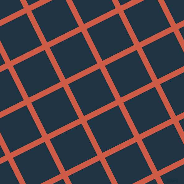 27/117 degree angle diagonal checkered chequered lines, 18 pixel line width, 115 pixel square size, Dark Coral and Blue Whale plaid checkered seamless tileable
