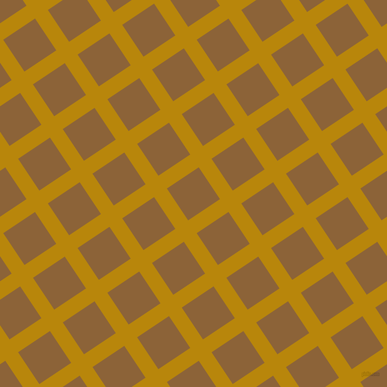 34/124 degree angle diagonal checkered chequered lines, 31 pixel lines width, 77 pixel square size, Dark Goldenrod and McKenzie plaid checkered seamless tileable