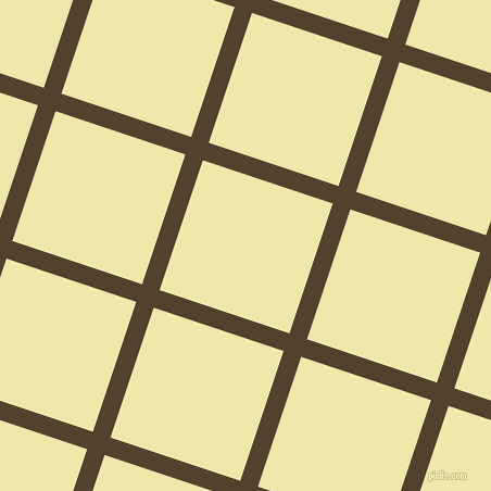 72/162 degree angle diagonal checkered chequered lines, 17 pixel lines width, 126 pixel square size, Deep Bronze and Pale Goldenrod plaid checkered seamless tileable