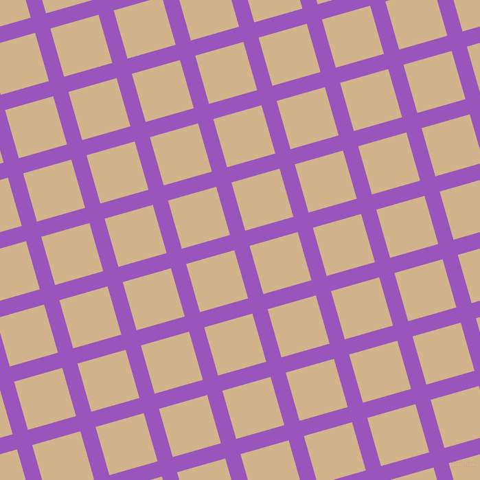 16/106 degree angle diagonal checkered chequered lines, 23 pixel line width, 73 pixel square size, Deep Lilac and Tan plaid checkered seamless tileable