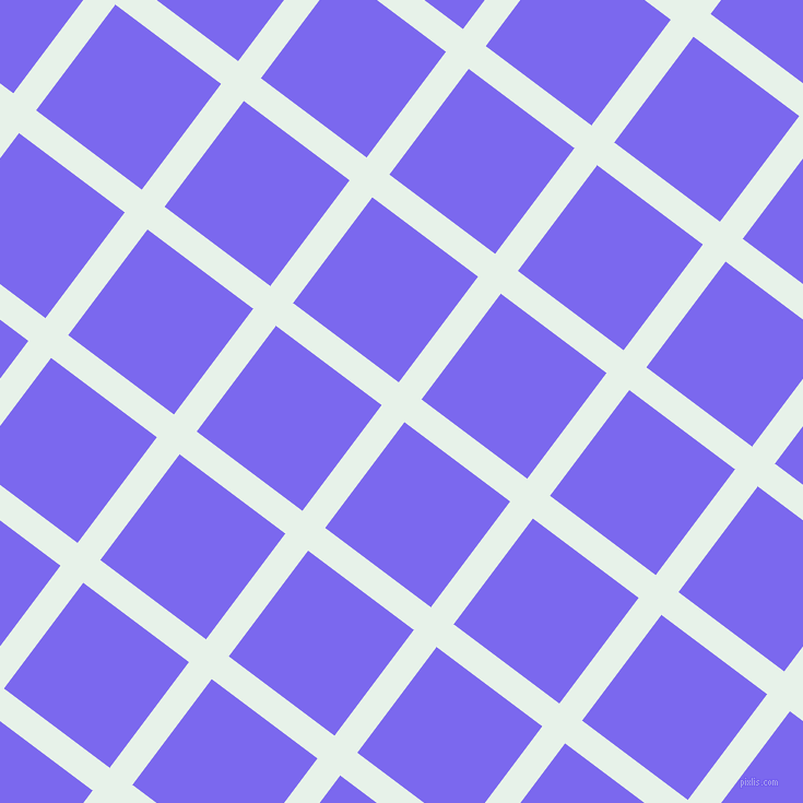 53/143 degree angle diagonal checkered chequered lines, 26 pixel line width, 121 pixel square size, Dew and Medium Slate Blue plaid checkered seamless tileable