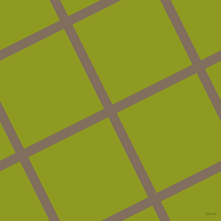 27/117 degree angle diagonal checkered chequered lines, 30 pixel line width, 288 pixel square size, Donkey Brown and Citron plaid checkered seamless tileable