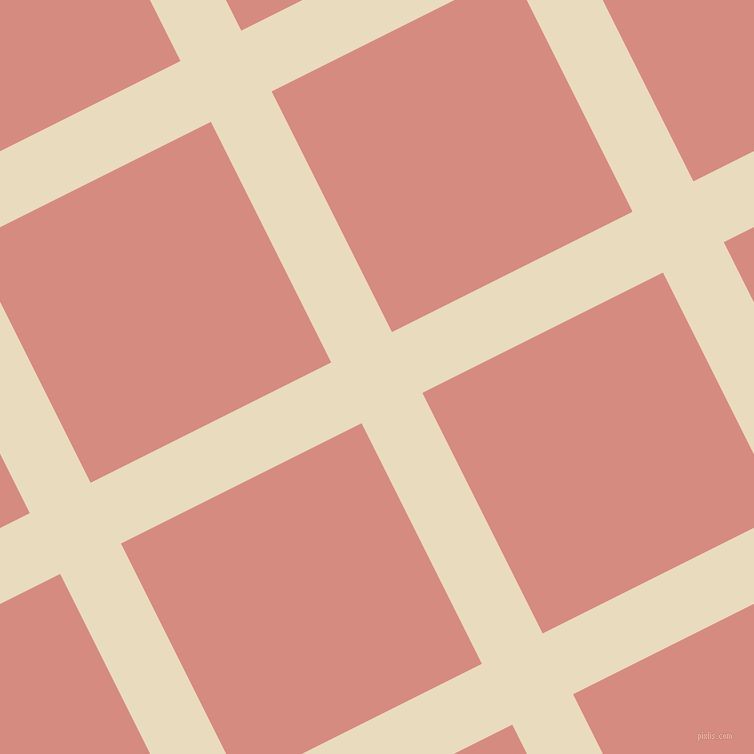 27/117 degree angle diagonal checkered chequered lines, 68 pixel line width, 269 pixel square size, Double Pearl Lusta and My Pink plaid checkered seamless tileable