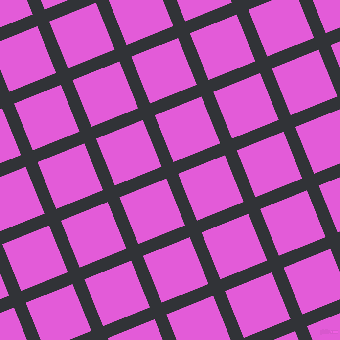 22/112 degree angle diagonal checkered chequered lines, 26 pixel lines width, 103 pixel square size, Ebony and Free Speech Magenta plaid checkered seamless tileable