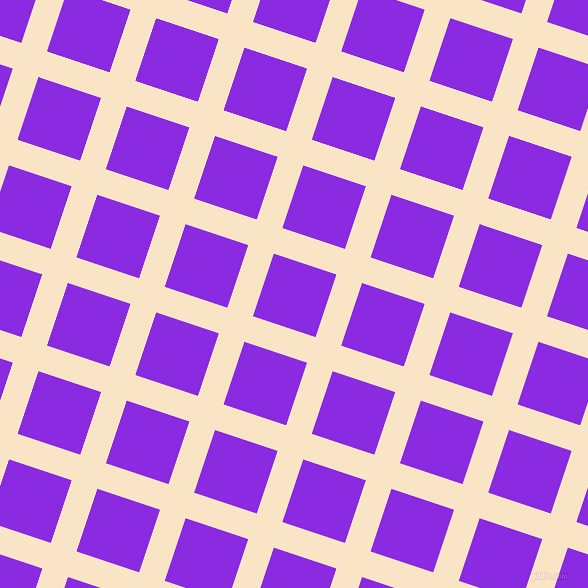 72/162 degree angle diagonal checkered chequered lines, 27 pixel line width, 66 pixel square size, Egg Sour and Blue Violet plaid checkered seamless tileable