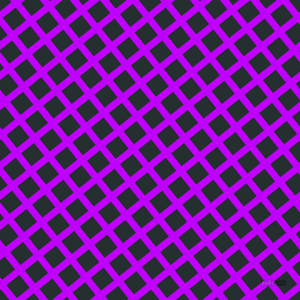 39/129 degree angle diagonal checkered chequered lines, 10 pixel line width, 24 pixel square size, Electric Purple and Swamp plaid checkered seamless tileable