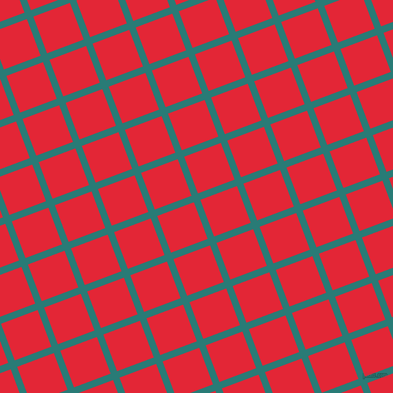 21/111 degree angle diagonal checkered chequered lines, 10 pixel line width, 57 pixel square size, Elm and Alizarin plaid checkered seamless tileable