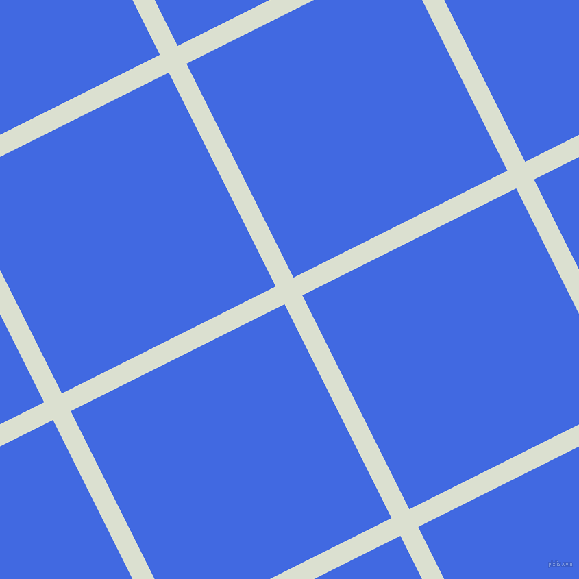 27/117 degree angle diagonal checkered chequered lines, 29 pixel lines width, 349 pixel square size, Feta and Royal Blue plaid checkered seamless tileable