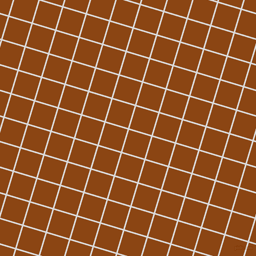 73/163 degree angle diagonal checkered chequered lines, 3 pixel line width, 45 pixel square size, Gainsboro and Saddle Brown plaid checkered seamless tileable
