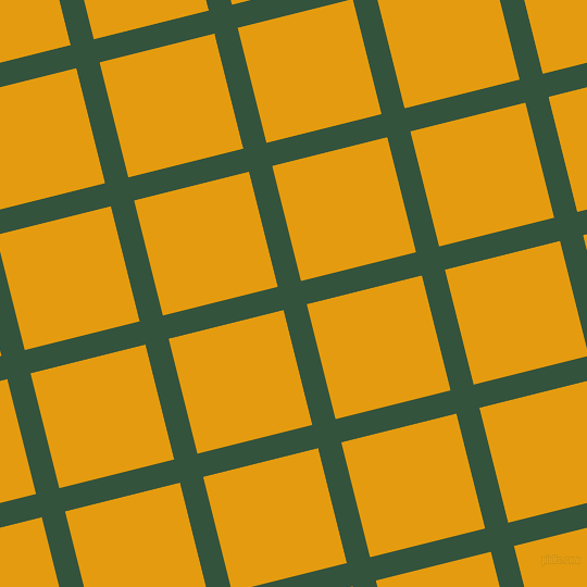 14/104 degree angle diagonal checkered chequered lines, 22 pixel line width, 109 pixel square size, Goblin and Gamboge plaid checkered seamless tileable
