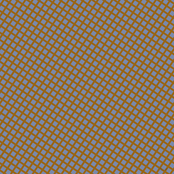 56/146 degree angle diagonal checkered chequered lines, 6 pixel lines width, 14 pixel square size, Golden Brown and Ship Cove plaid checkered seamless tileable