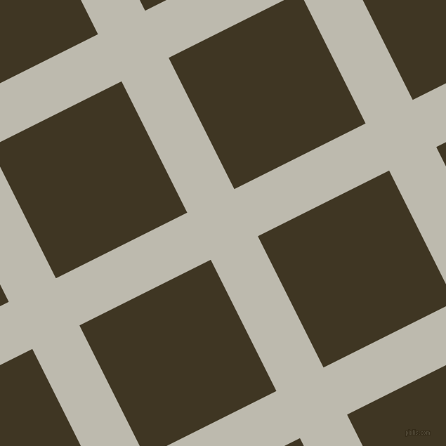 27/117 degree angle diagonal checkered chequered lines, 75 pixel line width, 209 pixel square size, Grey Nickel and Mikado plaid checkered seamless tileable