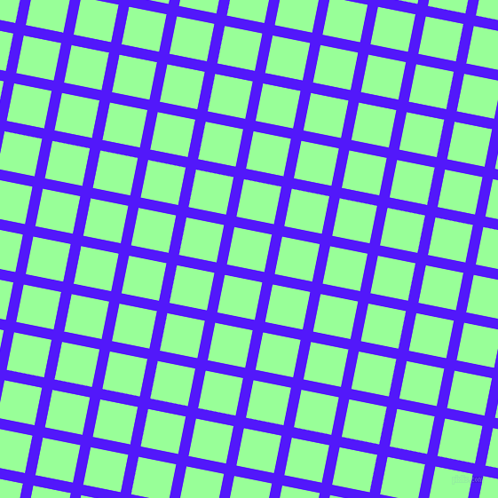79/169 degree angle diagonal checkered chequered lines, 12 pixel line width, 43 pixel square size, Han Purple and Mint Green plaid checkered seamless tileable