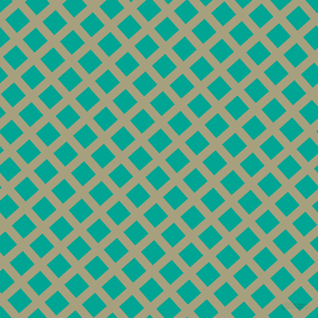 42/132 degree angle diagonal checkered chequered lines, 12 pixel line width, 25 pixel square size, Hillary and Persian Green plaid checkered seamless tileable