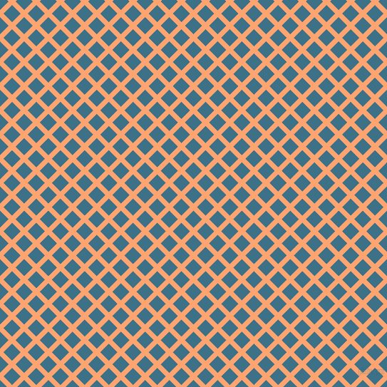 45/135 degree angle diagonal checkered chequered lines, 7 pixel lines width, 17 pixel square size, Hit Pink and Calypso plaid checkered seamless tileable