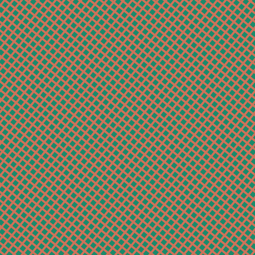 51/141 degree angle diagonal checkered chequered lines, 7 pixel line width, 15 pixel square size, Japonica and Elf Green plaid checkered seamless tileable