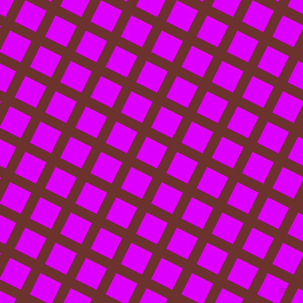 63/153 degree angle diagonal checkered chequered lines, 20 pixel line width, 47 pixel square size, Kenyan Copper and Psychedelic Purple plaid checkered seamless tileable
