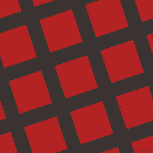 18/108 degree angle diagonal checkered chequered lines, 49 pixel line width, 120 pixel square size, Kilamanjaro and Fire Brick plaid checkered seamless tileable
