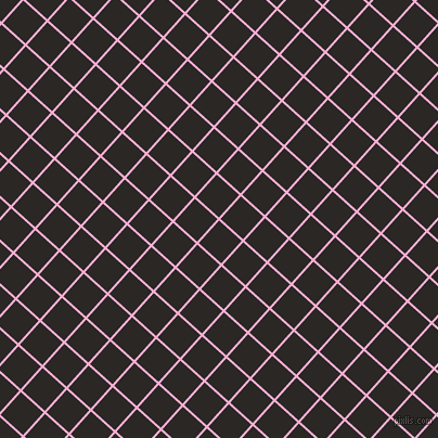 48/138 degree angle diagonal checkered chequered lines, 2 pixel line width, 28 pixel square size, Lavender Pink and Bokara Grey plaid checkered seamless tileable