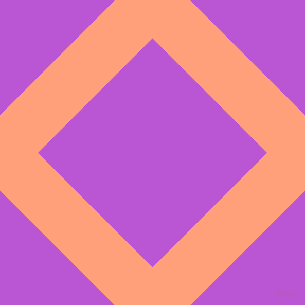 45/135 degree angle diagonal checkered chequered lines, 104 pixel line width, 315 pixel square size, Light Salmon and Medium Orchid plaid checkered seamless tileable
