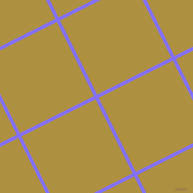 27/117 degree angle diagonal checkered chequered lines, 11 pixel line width, 266 pixel square size, Light Slate Blue and Turmeric plaid checkered seamless tileable